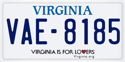 VA license plate VAE8185