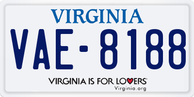 VA license plate VAE8188