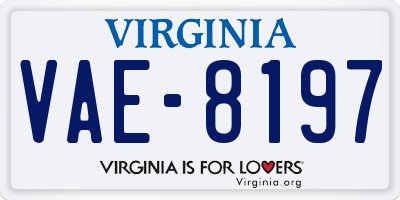 VA license plate VAE8197