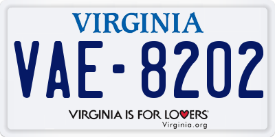 VA license plate VAE8202