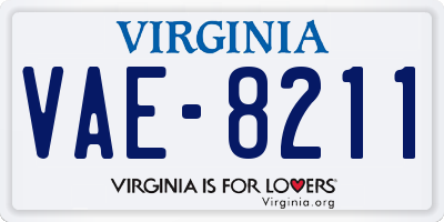 VA license plate VAE8211