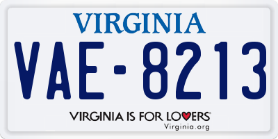 VA license plate VAE8213