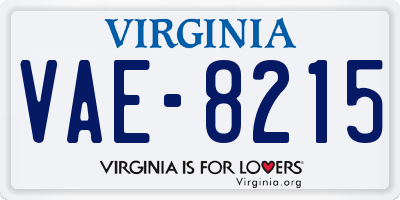 VA license plate VAE8215