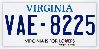VA license plate VAE8225