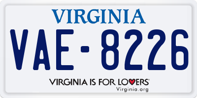 VA license plate VAE8226