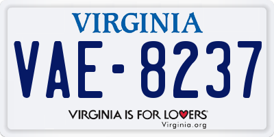 VA license plate VAE8237
