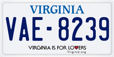 VA license plate VAE8239