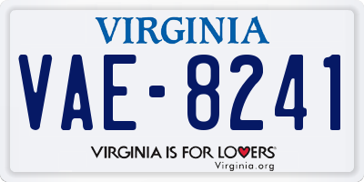 VA license plate VAE8241