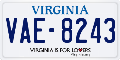 VA license plate VAE8243