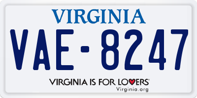 VA license plate VAE8247