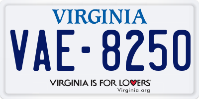 VA license plate VAE8250