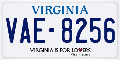 VA license plate VAE8256
