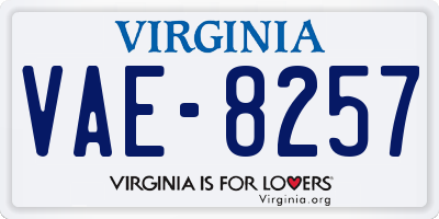 VA license plate VAE8257