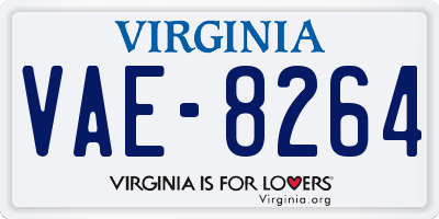 VA license plate VAE8264