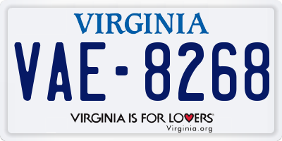 VA license plate VAE8268