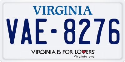 VA license plate VAE8276