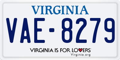 VA license plate VAE8279