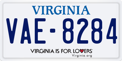 VA license plate VAE8284