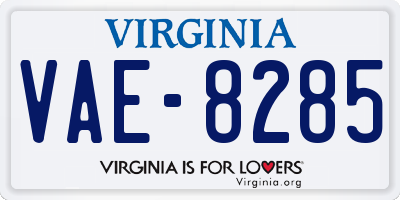 VA license plate VAE8285