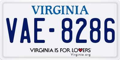 VA license plate VAE8286