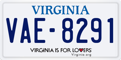 VA license plate VAE8291