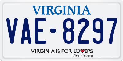 VA license plate VAE8297