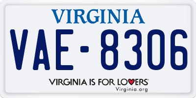 VA license plate VAE8306