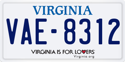 VA license plate VAE8312