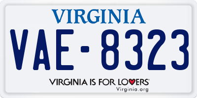 VA license plate VAE8323