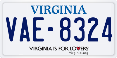 VA license plate VAE8324