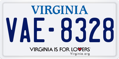 VA license plate VAE8328