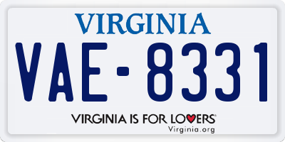 VA license plate VAE8331