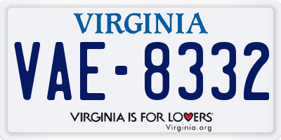 VA license plate VAE8332
