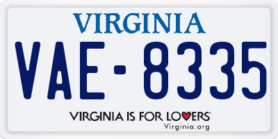 VA license plate VAE8335