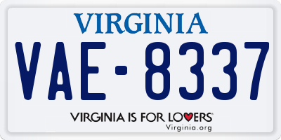 VA license plate VAE8337