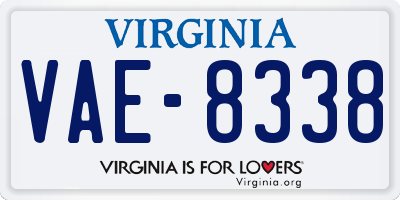 VA license plate VAE8338