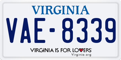 VA license plate VAE8339