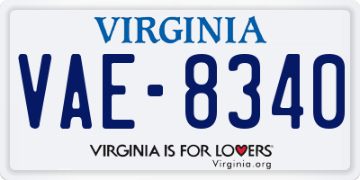 VA license plate VAE8340