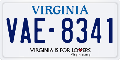 VA license plate VAE8341