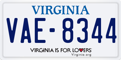 VA license plate VAE8344