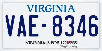 VA license plate VAE8346