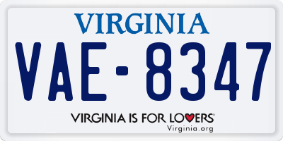 VA license plate VAE8347