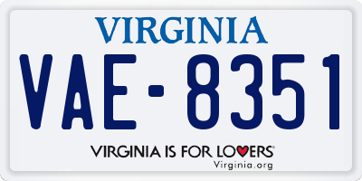 VA license plate VAE8351