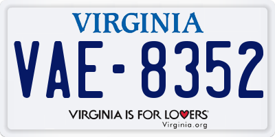 VA license plate VAE8352