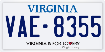 VA license plate VAE8355