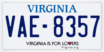 VA license plate VAE8357