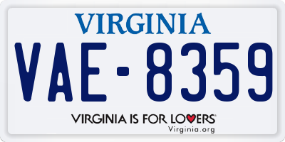 VA license plate VAE8359