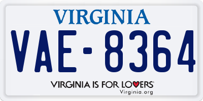 VA license plate VAE8364
