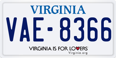 VA license plate VAE8366