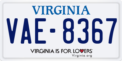VA license plate VAE8367